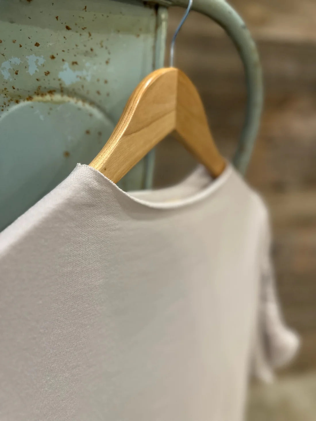 Simple Knit Funnel Neck Top - Ivory